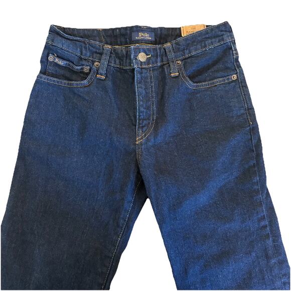 NWT Polo Ralph Lauren Hampton Straight Boy’s Jeans Size 16 Dark Blue Denim - Picture 1 of 14